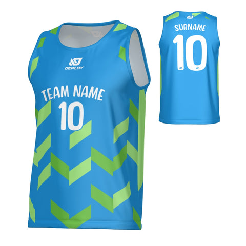 Arrows Sports Singlet - Blue & Neon Green
