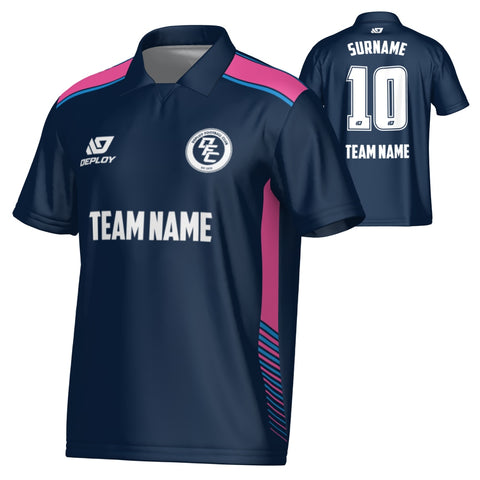 Apex Collared Jersey - Navy & Pink