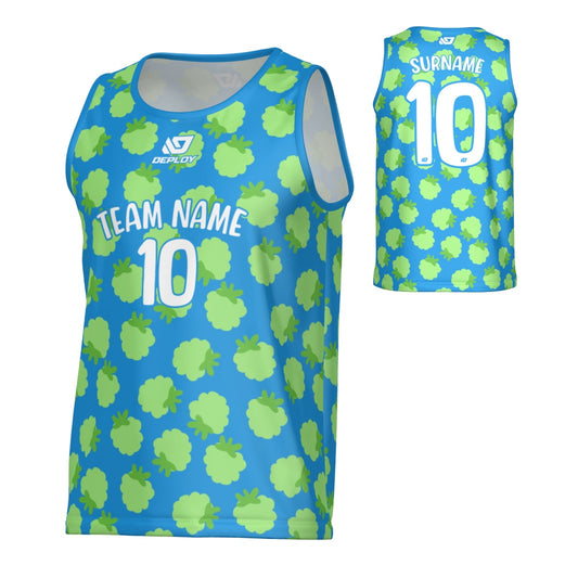 Berry Sports Singlet - Blue & Neon Green
