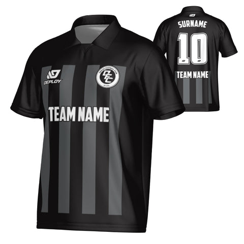 Bars Collared Jersey - Black