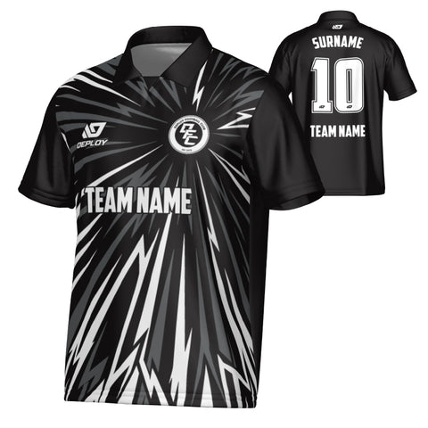 Burst Collared Jersey - Black
