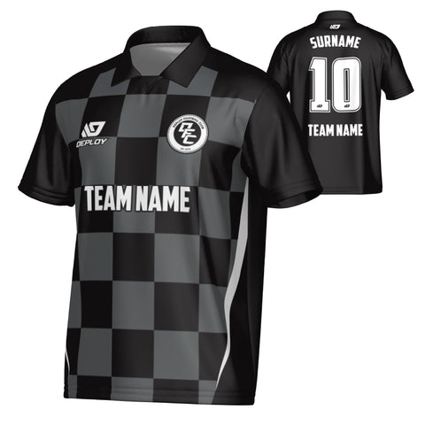 Checkers Collared Jersey - Black