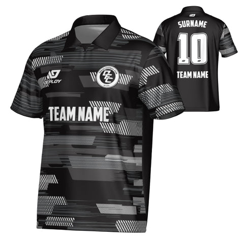 Glitch Collared Jersey - Black
