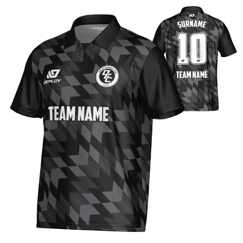 Leaves Collared Jersey - Black