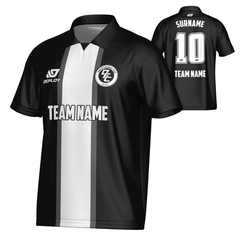 Stripe Collared Jersey - Black