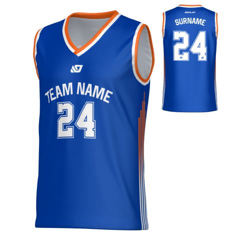 NYC Basketball Jersey - Blue & Orange