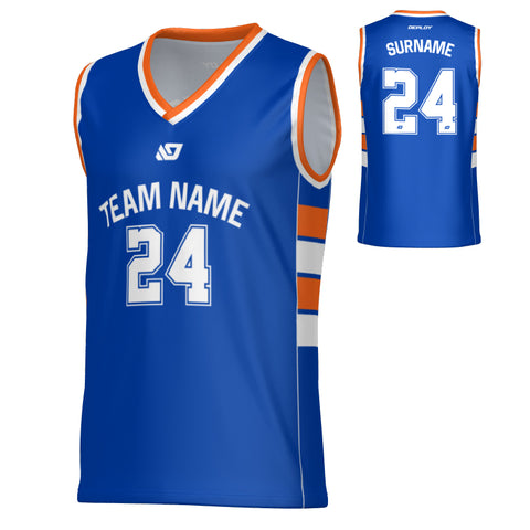 Stack Basketball Jersey - Blue & Orange