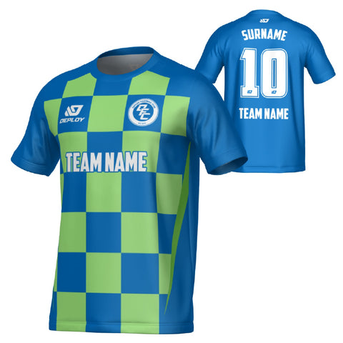 Checkers Jersey - Blue & Neon Green