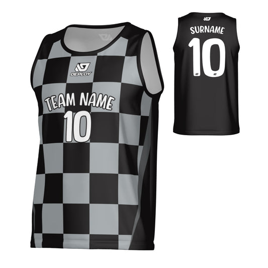 Checkers Sports Singlet - Black