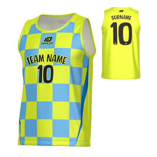Checkers Sports Singlet - Neon Yellow