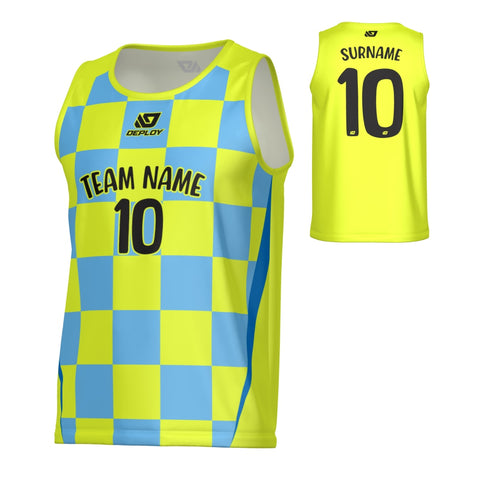 Checkers Sports Singlet - Neon Yellow