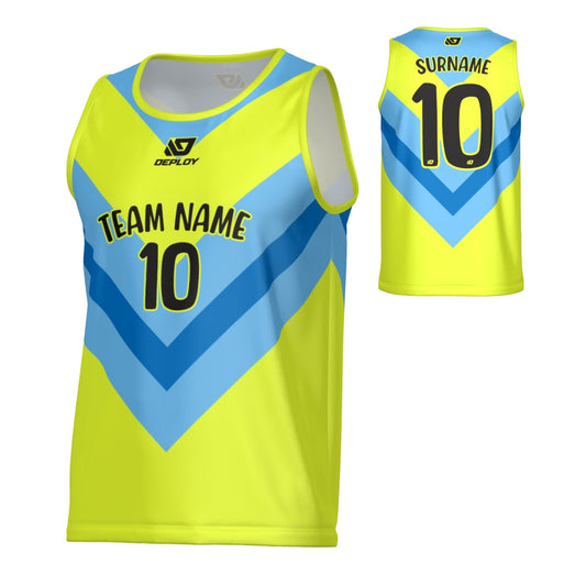 Chevron Sports Singlet - Neon Yellow