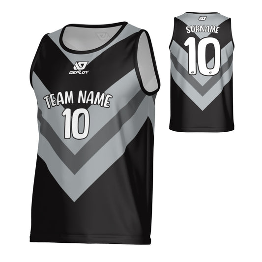 Chevron  Sports Singlet - Black