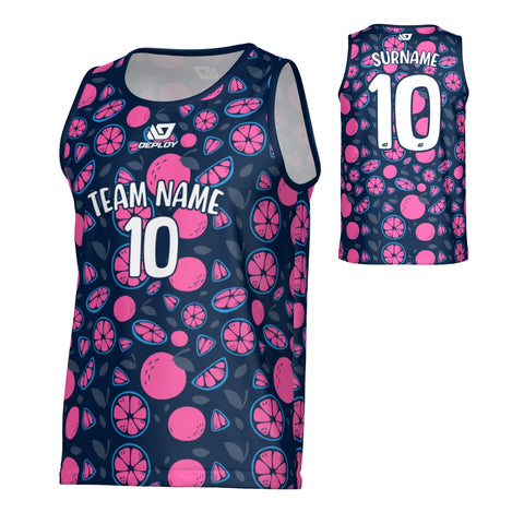 Citrus Sports Singlet - Navy & Pink