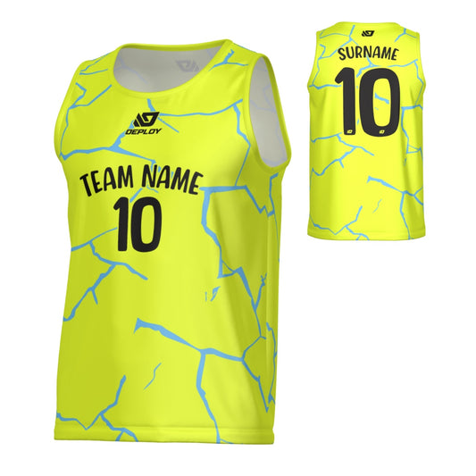 Cracks  Sports Singlet - Neon Yellow