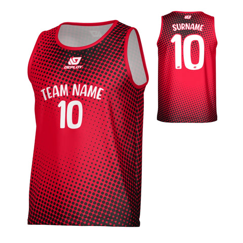 Dots Sports Singlet - Red
