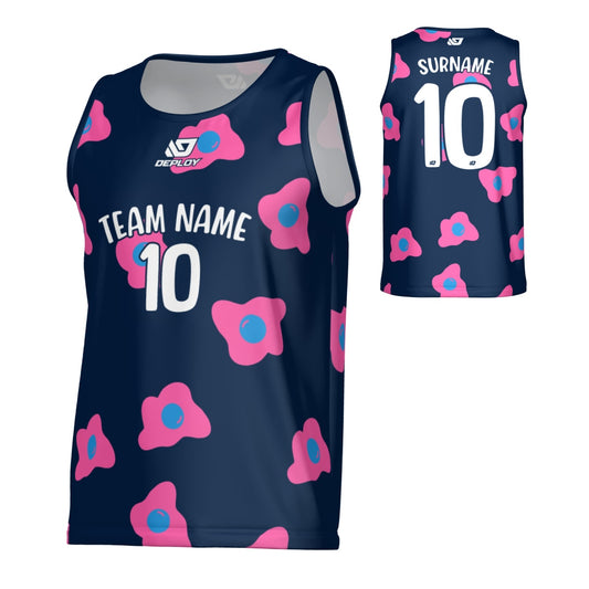 Egg Sports Singlet - Navy & Pink