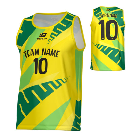 Fern  Sports Singlet - Yellow