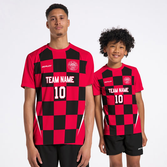 Flight Jersey Checkers - Red - Deploy Football - Australia's Best Footballs & Soccer Balls