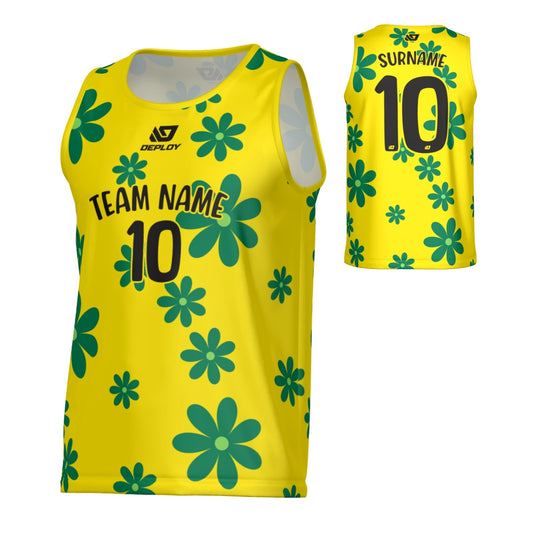 Flower Sports Singlet - Yellow