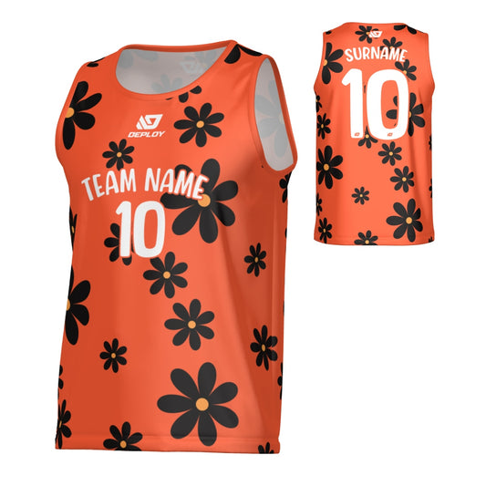 Flower Sports Singlet - Orange
