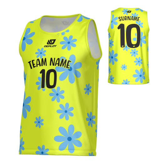 Flower Sports Singlet - Neon Yellow