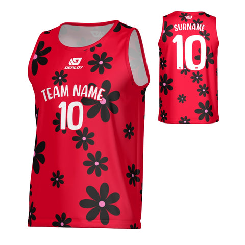 Flower Sports Singlet - Red