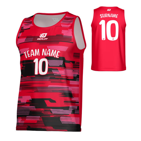 Glitch Sports Singlet - Red