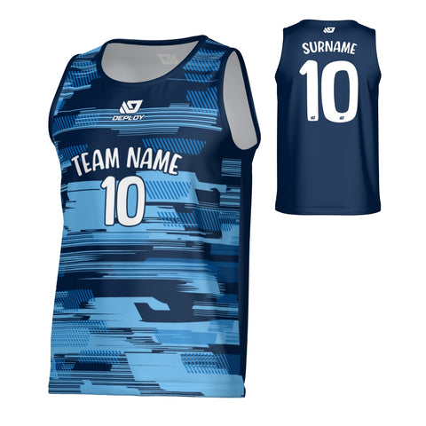 Glitch Sports Singlet - Navy
