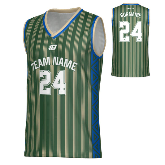 Heritage Basketball Jersey - Green & Cream
