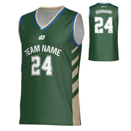 Sprint Basketball Jersey - Green & Cream