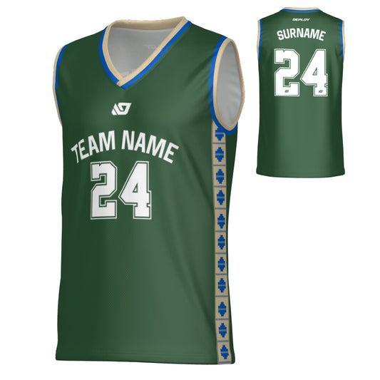 Tile Basketball Jersey - Green & Cream