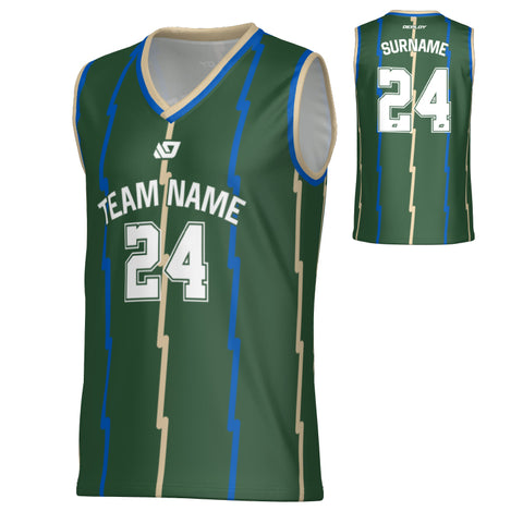 Volt Basketball Jersey - Green & Cream