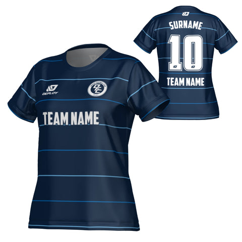 Grid Womens Jersey - Navy & Sky Blue