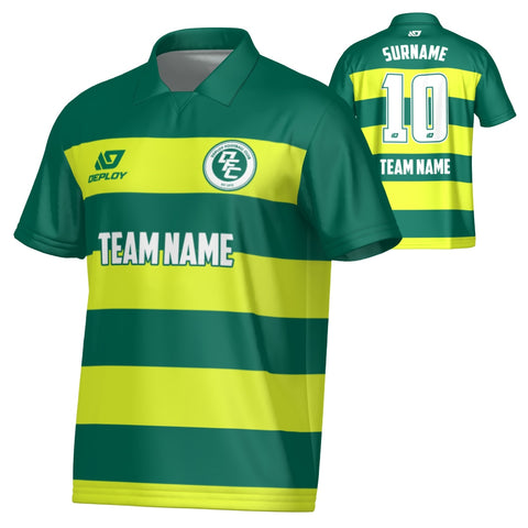 Hoops Collared Jersey - Green