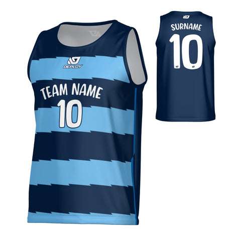 Jagged Sports Singlet - Navy