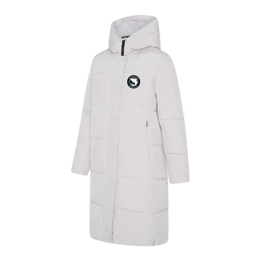 Sutherland Sharks FC - Lunar Women's Puffer Jacket - STONE - Deploy Football - Australia's Best Footballs & Soccer Balls
