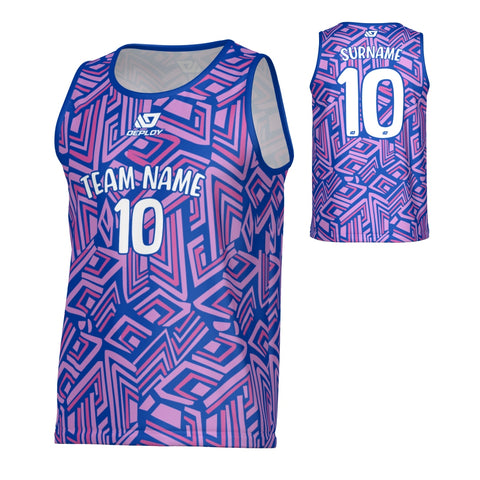 Maze Sports Paint Singlet - Royal Blue