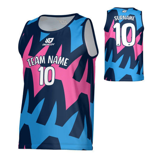 Mirage Sports Singlet - Navy & Pink