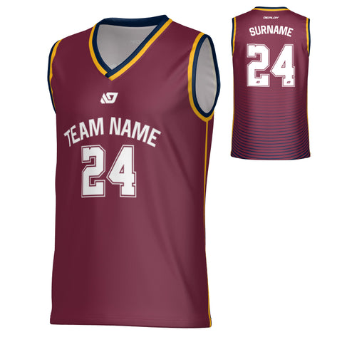 Aero Basketball Jersey - Maroon & Navy