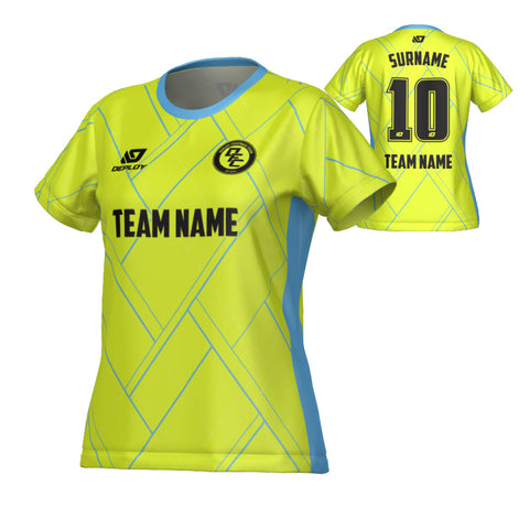 Plaid Womens Jersey - Neon Yellow