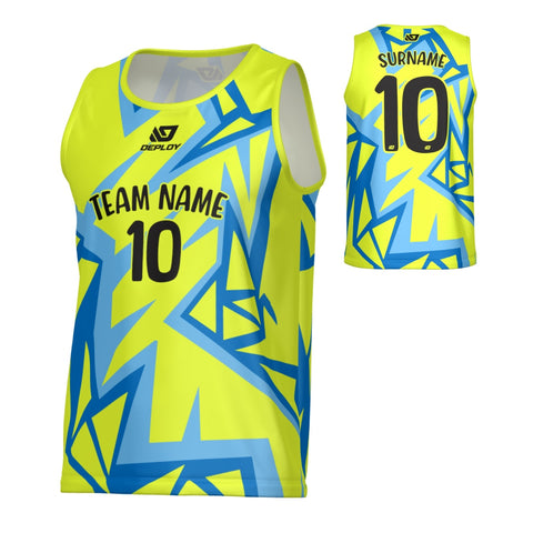 Shattered Sports Singlet - Neon Yellow
