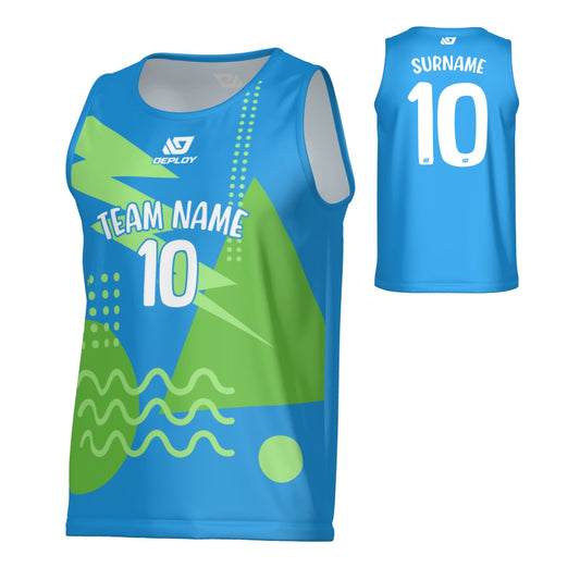 Nova Sports Singlet - Blue & Neon Green