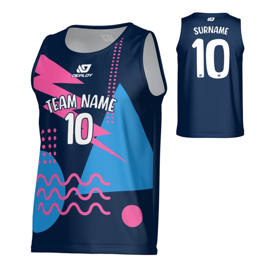 Nova Sports Singlet - Navy & Pink