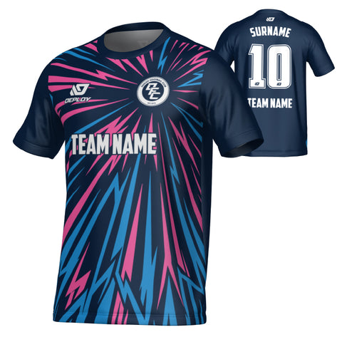 Burst Jersey - Navy & Pink