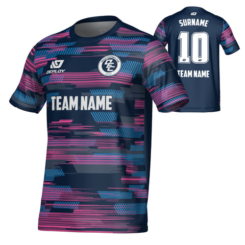 Glitch Jersey - Navy & Pink