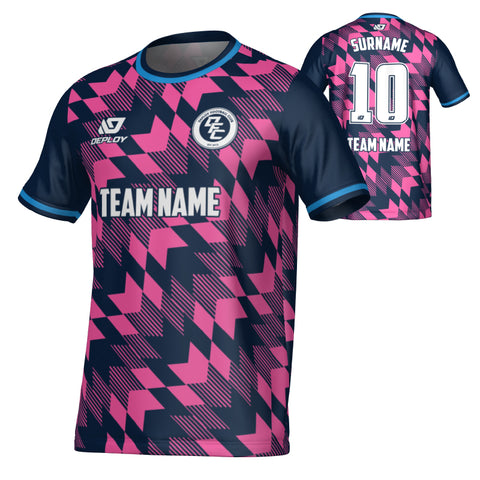 Leaves Jersey - Navy & Pink