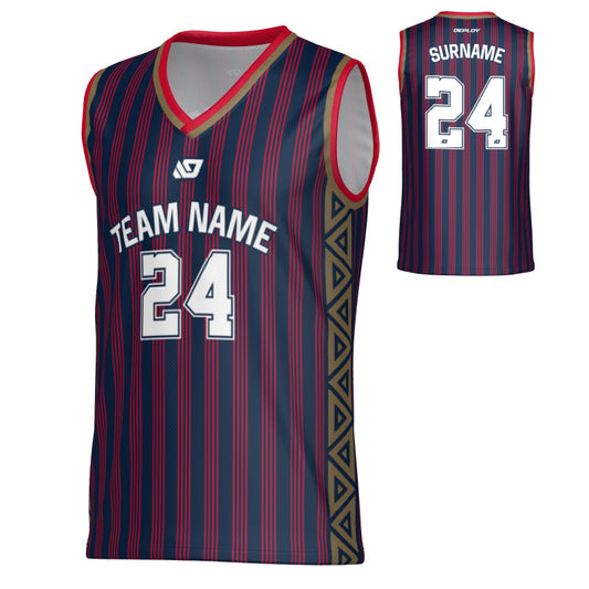 Heritage Basketball Jersey - Navy & Red