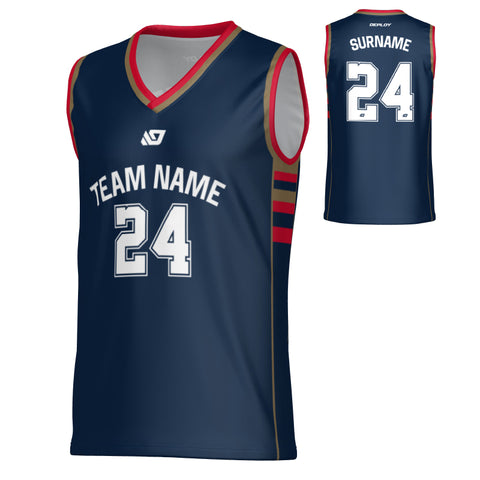 Varsity Basketball Jersey - Navy & Red