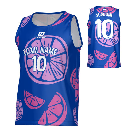 Orange Sports Singlet - Royal Blue